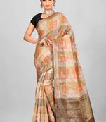 Multicolor Banarasi Cotton Silk Saree With Blouse