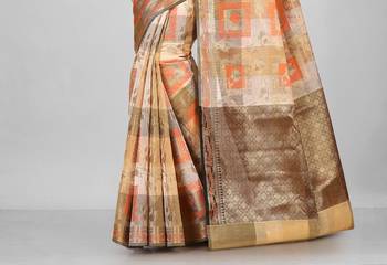 Multicolor Banarasi Cotton Silk Saree With Blouse 3