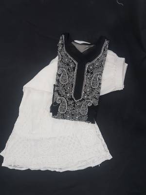 Black embroidered georgette chikankari-kurtis 1
