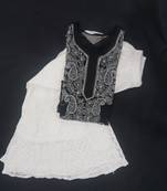 Black embroidered georgette chikankari-kurtis