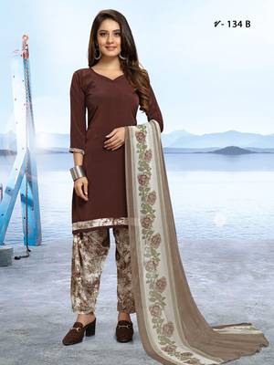 Brown plain crepe salwar 1