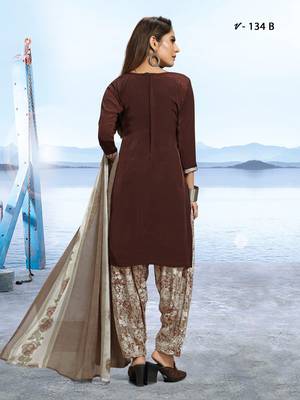 Brown plain crepe salwar 2
