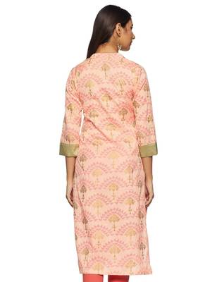 Light-peach hand woven rayon cotton-kurtis 2