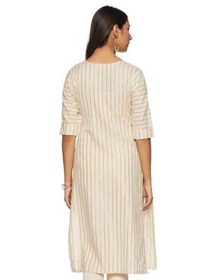 Cream embroidered cotton cotton-kurtis 2