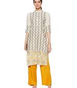 Off-white printed cotton cotton-kurtis
