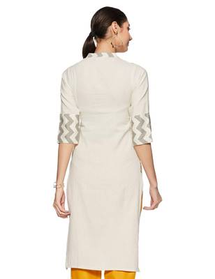 Off-white printed cotton cotton-kurtis 2