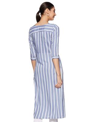 Grey woven rayon long-kurtis 2