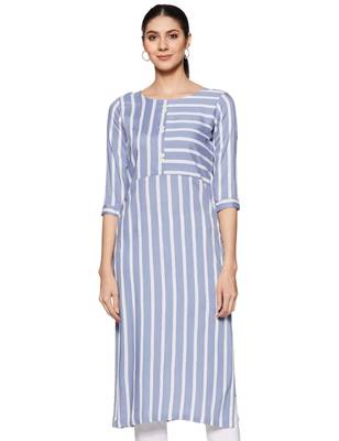 Grey woven rayon long-kurtis 4