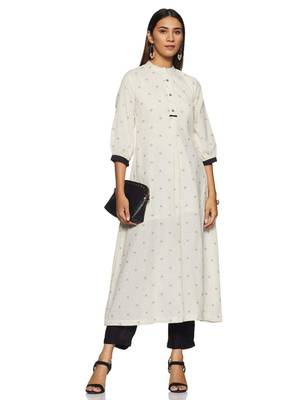 White woven cotton cotton-kurtis 1