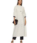 White woven cotton cotton-kurtis