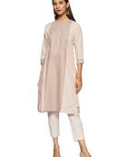 Peach woven cotton cotton-kurtis