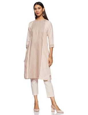 Peach woven cotton cotton-kurtis 1