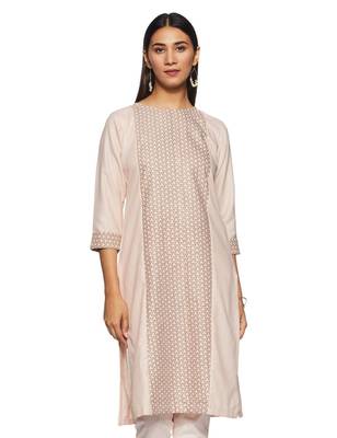 Peach woven cotton cotton-kurtis 4