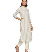 Off-white woven cotton cotton-kurtis