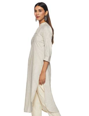 Off-white woven cotton cotton-kurtis 3