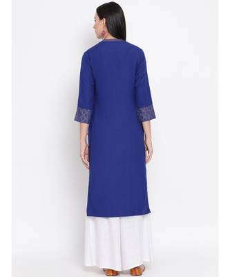 Indigo Printed Straight Kurta 4