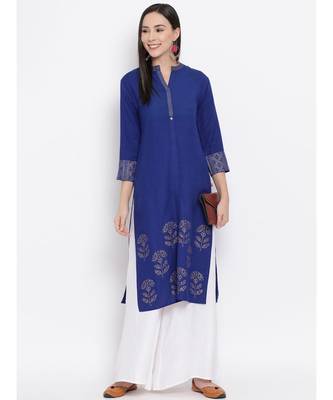 Indigo Printed Straight Kurta 5