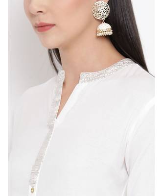 White Printed Straight Kurta 6