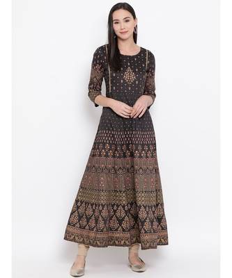 Grey Printed Anarkali Kurta 1