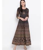 Grey Printed Anarkali Kurta