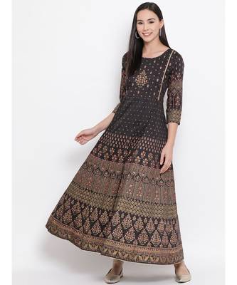 Grey Printed Anarkali Kurta 2