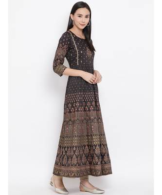 Grey Printed Anarkali Kurta 3
