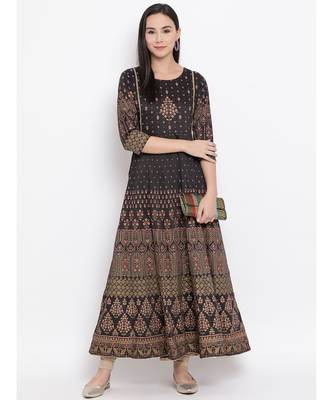Grey Printed Anarkali Kurta 5