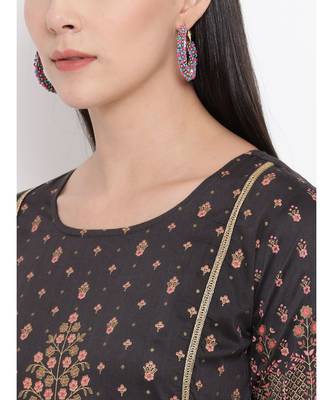 Grey Printed Anarkali Kurta 6