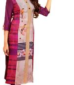 pink crepe rayon party wear kurtis