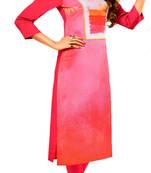pink crepe rayon party wear kurtis