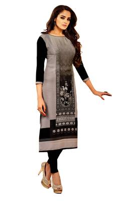 grey crepe rayon party wear kurtis 1