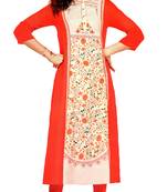 red crepe rayon party wear kurtis