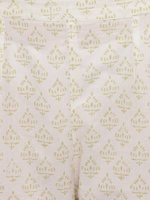 Women'S Floral Print & Gota Patti Work Straight Cotton Lavender Kurta,Pant & Dupatta 7
