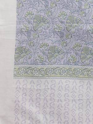 Women'S Floral Print & Gota Patti Work Straight Cotton Lavender Kurta,Pant & Dupatta 8