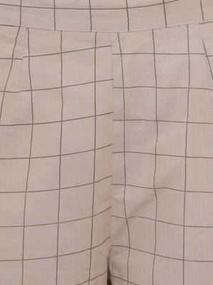 Women's Foil Print & Gota Patti Work Straight cotton Grey Kurti With Pant Set 7