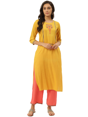 Mustard plain cotton salwar 1