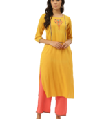 Mustard plain cotton salwar
