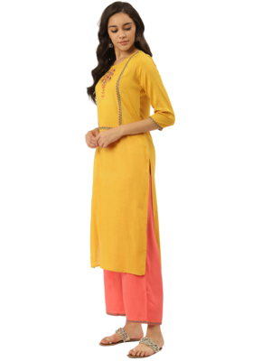 Mustard plain cotton salwar 3