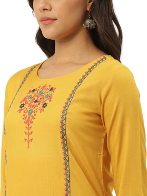 Mustard plain cotton salwar 4