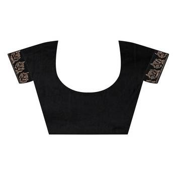 Black embroidered brasso saree with blouse 5