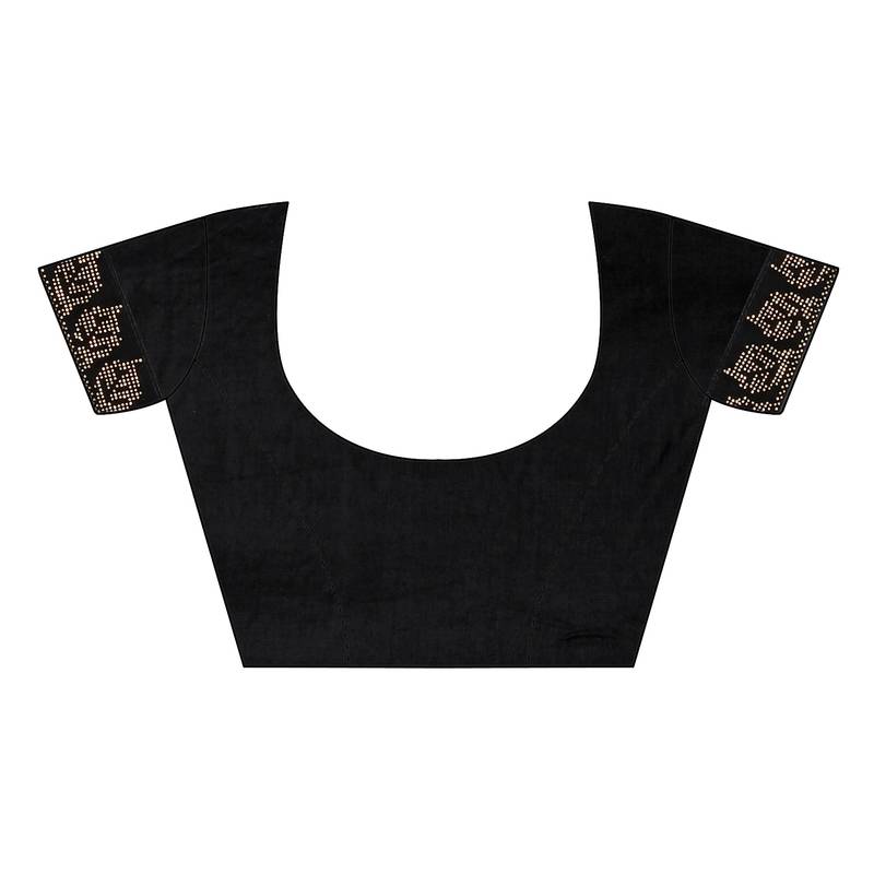 Black embroidered brasso saree with blouse