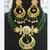 Green Brass Meenakari Beaded Necklace Set with Earrings