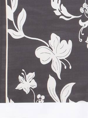 Black printed poly silk saree with blouse 4