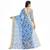 Blue printed chanderi saree with blouse