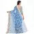 Blue printed chanderi saree with blouse