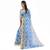 Blue printed chanderi saree with blouse