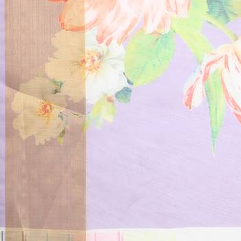 Lavender printed chanderi saree with blouse 4