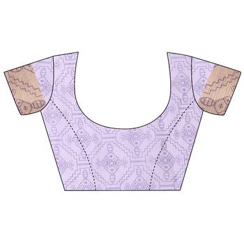 Lavender printed chanderi saree with blouse 5