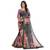 Black printed chanderi saree with blouse