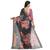 Black printed chanderi saree with blouse